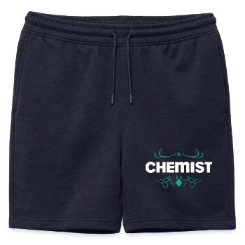 Conception d’ornements de chimiste - Short de survêtement homme premium - bleu marine - Devant - AI Model Male 178 light (178cm)