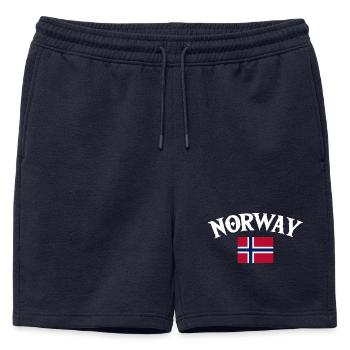 Vacances en Norvège dans les fjords de Norge Voyage en Scandinavie - Short de survêtement homme premium - bleu marine - Devant - AI Model Male 178 light (178cm)