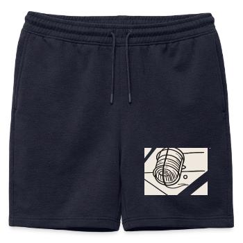 Boule de fil en art lineal - Short de survêtement homme premium - bleu marine - Devant - AI Model Male 178 light (178cm)