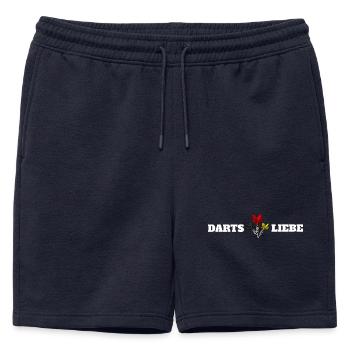 Darts ist Liebe - Männer Premium Organic Sweatshorts - Navy - Vorne - AI Model Male 178 light (178cm)
