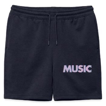 Music 3D – Modern Typography Retro Electro Design - Mens' Premium Organic Sweatshorts - navy - Front - AI Model Male 178 light (178cm)