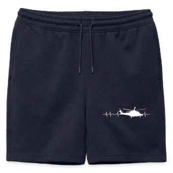 Hélicoptère Hélicoptère Heartbeat Pilote - Short de survêtement homme premium - bleu marine - Devant - AI Model Male 178 light (178cm)
