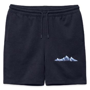 Mountains | Mountain - Mens' Premium Organic Sweatshorts - navy - Front - AI Model Male 178 light (178cm)