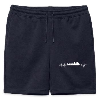 Kingston auf Rumpf Herzschlag - Männer Premium Organic Sweatshorts - Navy - Vorne - AI Model Male 178 light (178cm)