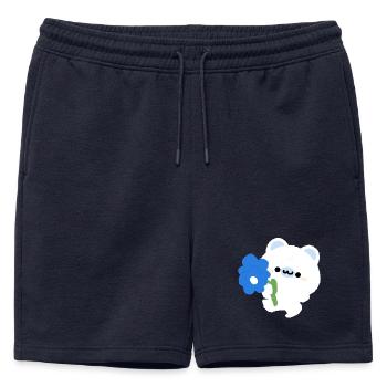 Ours polaire romantique - Short de survêtement homme premium - bleu marine - Devant - AI Model Male 178 light (178cm)