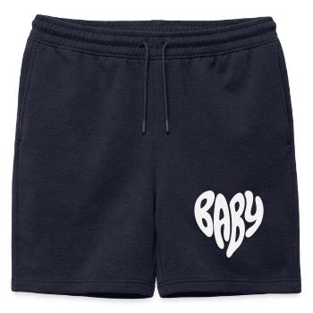 Bébé - Nouveau-né / Partenaire Petit Cœur (Colo personnalisé - Short de survêtement homme premium - bleu marine - Devant - AI Model Male 178 light (178cm)
