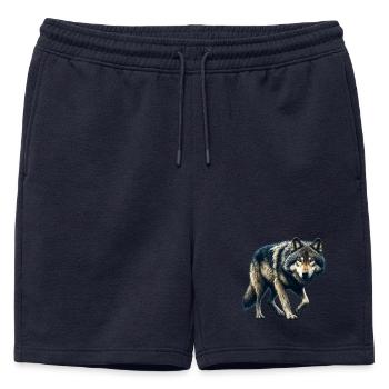 Loup - Short de survêtement homme premium - bleu marine - Devant - AI Model Male 178 light (178cm)