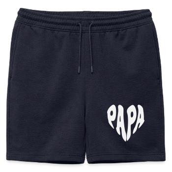Papa - Petit Cœur (Couleur personnalisée) - Short de survêtement homme premium - bleu marine - Devant - AI Model Male 178 light (178cm)