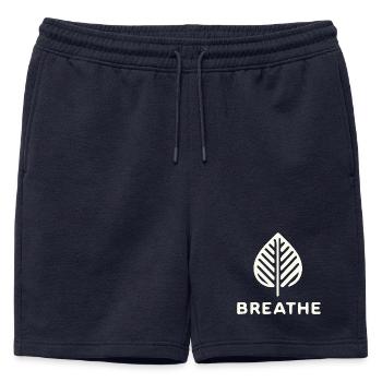 Feuille de la Respiration - Short de survêtement homme premium - bleu marine - Devant - AI Model Male 178 light (178cm)
