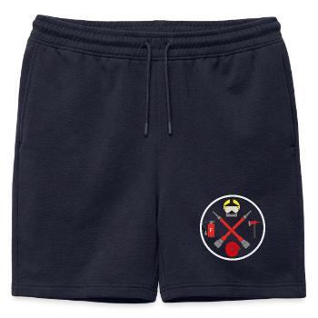 Logo du cercle de la 112e brigade de pompiers - Short de survêtement homme premium - bleu marine - Devant - AI Model Male 178 light (178cm)