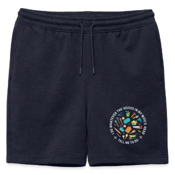 I_do_Anything_for_Wife_5 - Mens' Premium Organic Sweatshorts - navy - Front - AI Model Male 178 light (178cm)