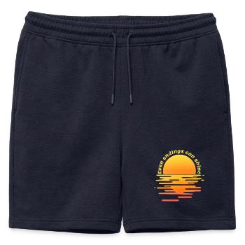 Sonnenuntergang - Même les fins peuvent briller - Short de survêtement homme premium - bleu marine - Devant - AI Model Male 178 light (178cm)