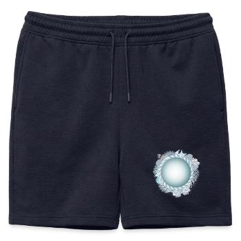 Cadre maritime avec corde et look récif corallien - Short de survêtement homme premium - bleu marine - Devant - AI Model Male 178 light (178cm)
