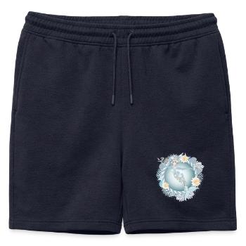 beautiful mermaid in a maritime setting - Mens' Premium Organic Sweatshorts - navy - Front - AI Model Male 178 light (178cm)