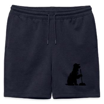 WorkCocker - Männer Premium Organic Sweatshorts - Navy - Vorne - AI Model Male 178 light (178cm)