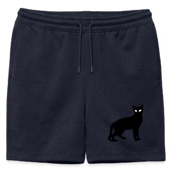 Black Cat Silhouette Gift Cat Lover - Mens' Premium Organic Sweatshorts - navy - Front - AI Model Male 178 light (178cm)