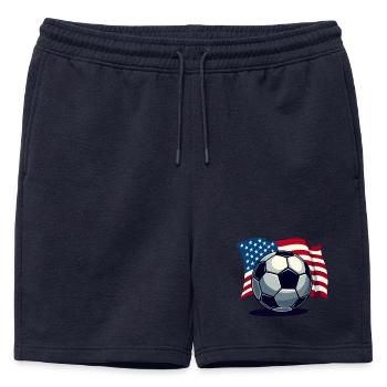 Coupe du monde USA Soccer Soccer America Drapeau - Short de survêtement homme premium - bleu marine - Devant - AI Model Male 178 light (178cm)