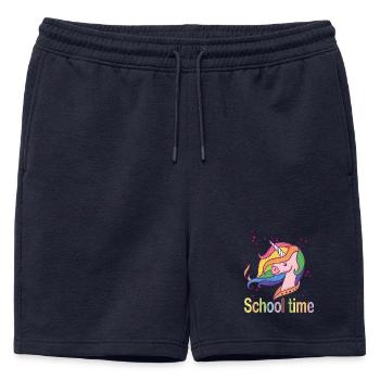 Temps d’école - Short de survêtement homme premium - bleu marine - Devant - AI Model Male 178 light (178cm)