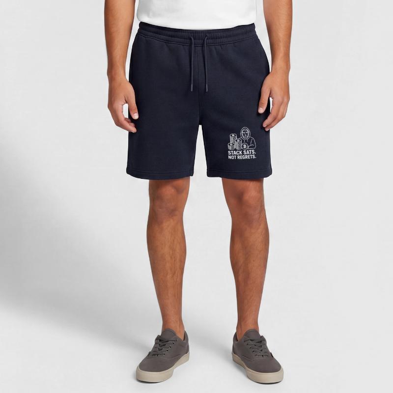 Conception de sweat à capuche Bitcoin – Stack Sats. Pas de regrets. Short de survêtement homme premium