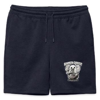 Ramen Ghost Fun Food Motif - Mens' Premium Organic Sweatshorts - navy - Front - AI Model Male 178 light (178cm)