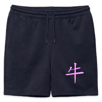 Büffel_3d - Kanji - Short de survêtement homme premium - bleu marine - Devant - AI Model Male 178 light (178cm)