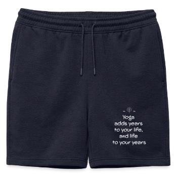 Yoga - Short de survêtement homme premium - bleu marine - Devant - AI Model Male 178 light (178cm)