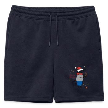 Joyeux Noël, Avent - Short de survêtement homme premium - bleu marine - Devant - AI Model Male 178 light (178cm)