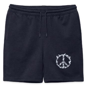 Symbole de la paix Colombes de la paix Design artistique - Short de survêtement homme premium - bleu marine - Devant - AI Model Male 178 light (178cm)