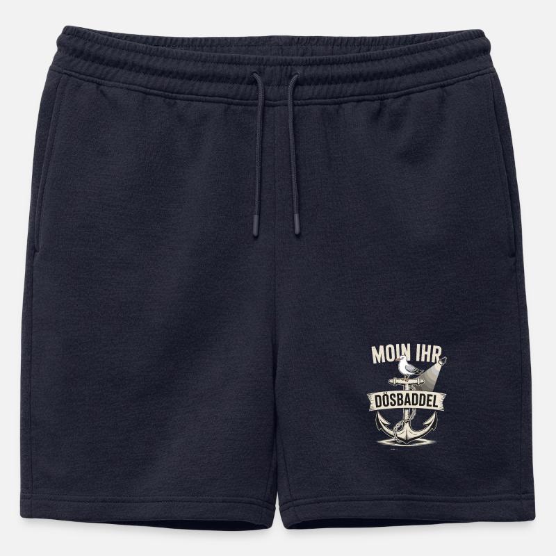  Moin Ihr Dösbaddel Maritimer Spruch Möwe Anker - Männer Premium Organic Sweatshorts - Navy