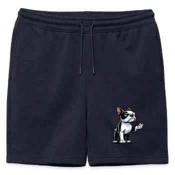 Boston Terrier Propriétaire du Boston Terrier Bosti - Short de survêtement homme premium - bleu marine - Devant - AI Model Male 178 light (178cm)