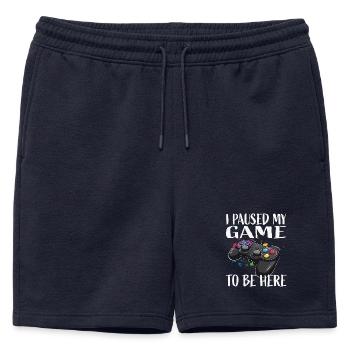 Spielpause Contrôleur Spruch - Short de survêtement homme premium - bleu marine - Devant - AI Model Male 178 light (178cm)