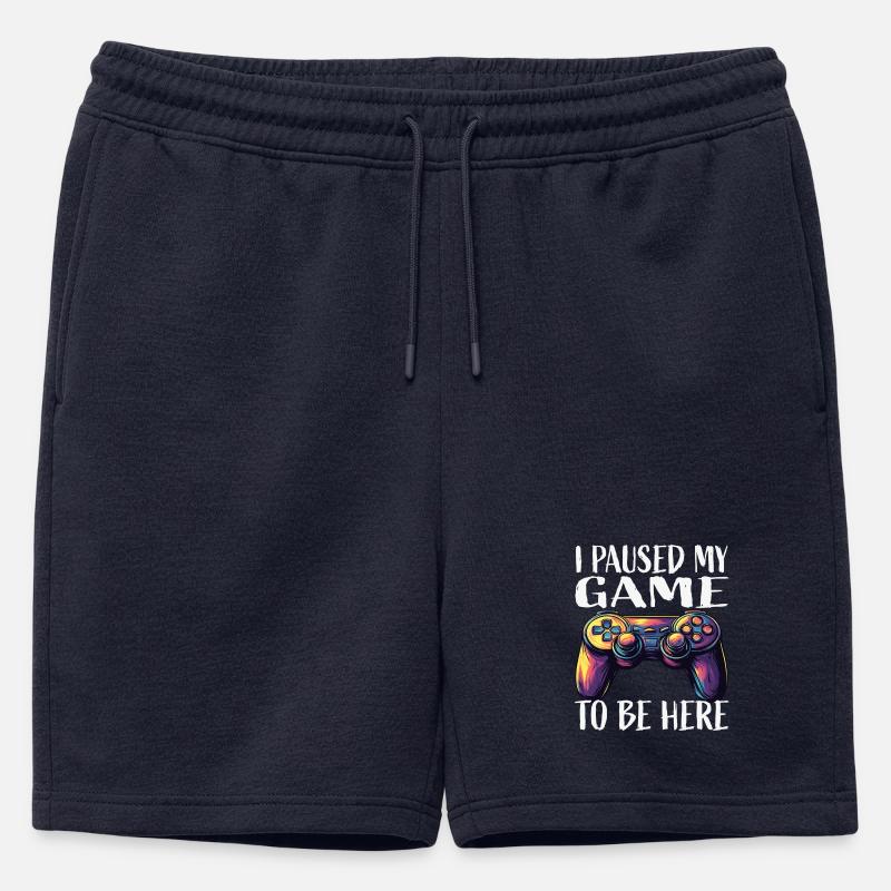 Spiel Pause Neon Controller - Männer Premium Organic Sweatshorts - Navy