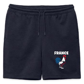 Tricolor Rooster of France - Mens' Premium Organic Sweatshorts - navy - Front - AI Model Male 178 light (178cm)