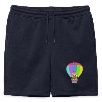 Montgolfière girafe - Short de survêtement homme premium - bleu marine - Devant - AI Model Male 178 light (178cm)