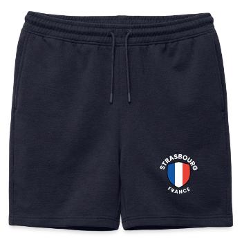 Bouclier de Strasbourg : France - Short de survêtement homme premium - bleu marine - Devant - AI Model Male 178 light (178cm)