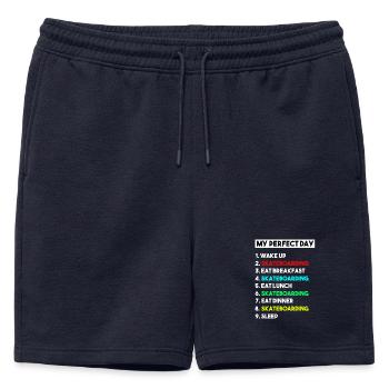 Ma routine de skateboard parfaite pour la journée - Short de survêtement homme premium - bleu marine - Devant - AI Model Male 178 light (178cm)