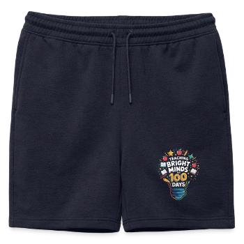Apprendre léger : 100 jours de succès - Short de survêtement homme premium - bleu marine - Devant - AI Model Male 178 light (178cm)