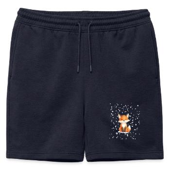Renard avec des flocons de neige - Short de survêtement homme premium - bleu marine - Devant - AI Model Male 178 light (178cm)