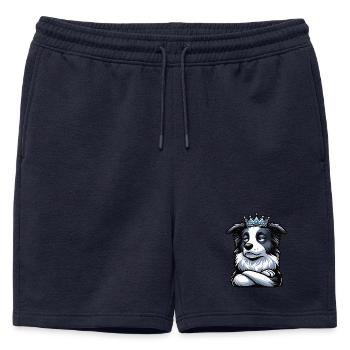 Border Collie Propriétaire Collie Amant de Collie - Short de survêtement homme premium - bleu marine - Devant - AI Model Male 178 light (178cm)