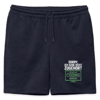 Désolé, je pensais au codage - Short de survêtement homme premium - bleu marine - Devant - AI Model Male 178 light (178cm)