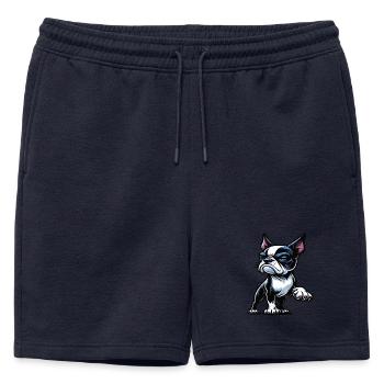 Boston Terrier Propriétaire du Boston Terrier Bosti - Short de survêtement homme premium - bleu marine - Devant - AI Model Male 178 light (178cm)