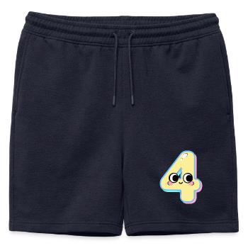 Quatre Kawaii Souriants - Short de survêtement homme premium - bleu marine - Devant - AI Model Male 178 light (178cm)