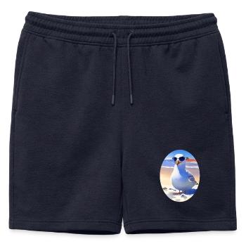 Cool seagull - Mens' Premium Organic Sweatshorts - navy - Front - AI Model Male 178 light (178cm)