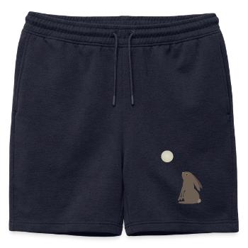 Magical Wiccan Hare and Pentacle Moon - Mens' Premium Organic Sweatshorts - navy - Front - AI Model Male 178 light (178cm)