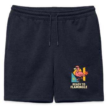Prêt à flaminger - Short de survêtement homme premium - bleu marine - Devant - AI Model Male 178 light (178cm)