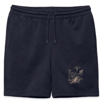 Cowboy Wester Ufo Country 2025 Tendance Rétro Vintage - Short de survêtement homme premium - bleu marine - Devant - AI Model Male 178 light (178cm)