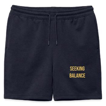 Balance finden - seeking balance - trouver balance - Short de survêtement homme premium - bleu marine - Devant - AI Model Male 178 light (178cm)
