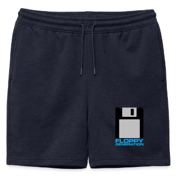 Disquette Génération 3.5 - Short de survêtement homme premium - bleu marine - Devant - AI Model Male 178 light (178cm)