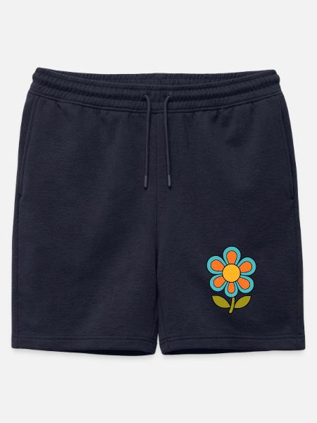 70s flower pattern retro flowerpower - Mens' Premium Organic Sweatshorts - navy