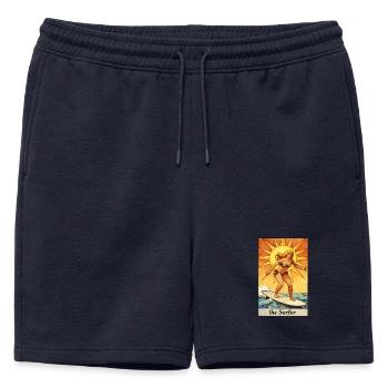 Carte de tarot vintage Surfer Girl - Short de survêtement homme premium - bleu marine - Devant - AI Model Male 178 light (178cm)